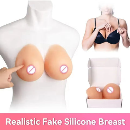 Silicone Fake Breast Forms Realistic Transgender Drag Queen Crossdress Cosplay