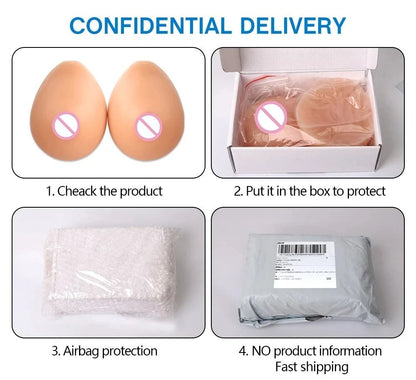 Silicone Fake Breast Forms Realistic Transgender Drag Queen Crossdress Cosplay