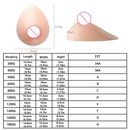 Silicone Fake Breast Forms Realistic Transgender Drag Queen Crossdress Cosplay
