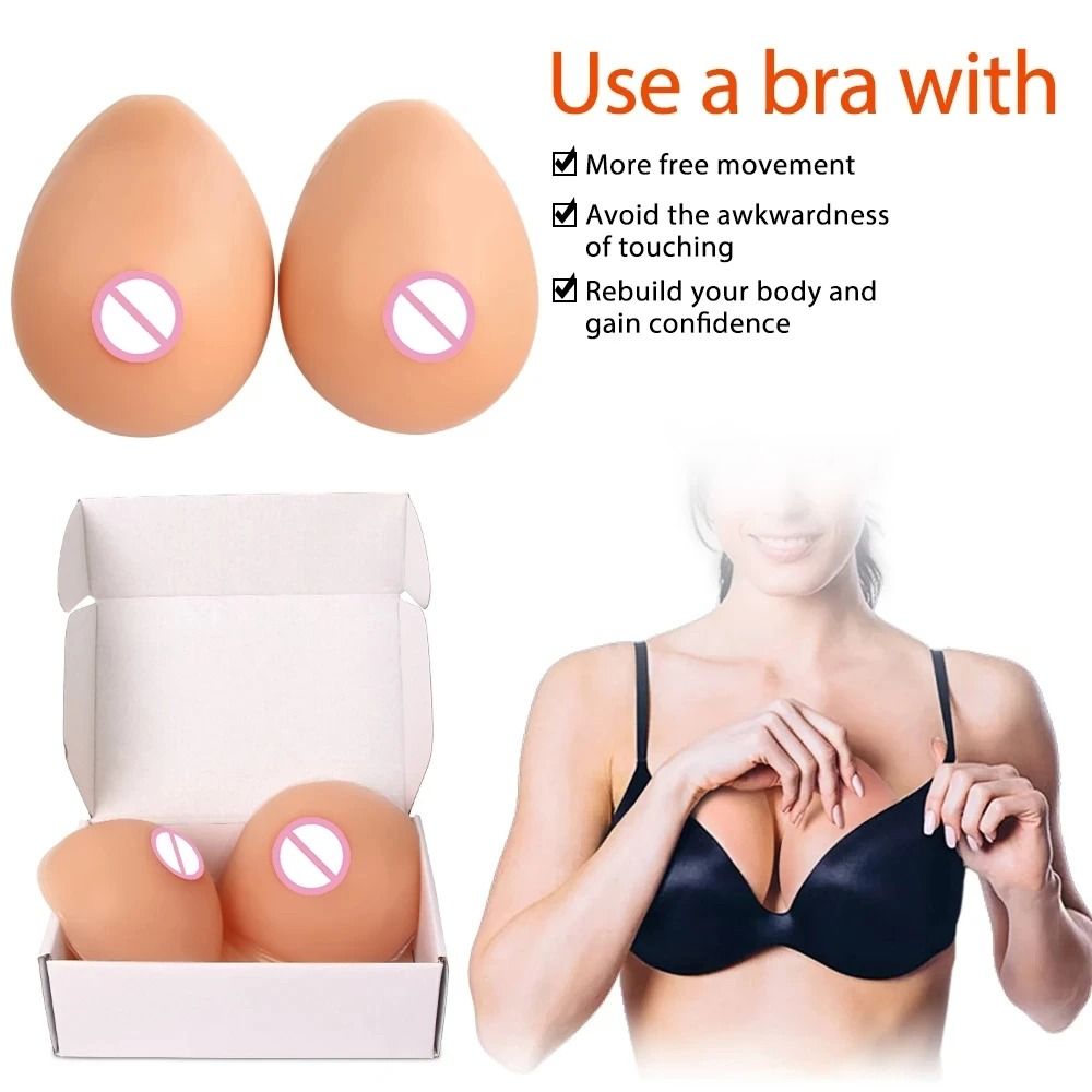 Silicone Fake Breast Forms Realistic Transgender Drag Queen Crossdress Cosplay