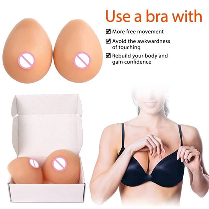 Silicone Fake Breast Forms Realistic Transgender Drag Queen Crossdress Cosplay