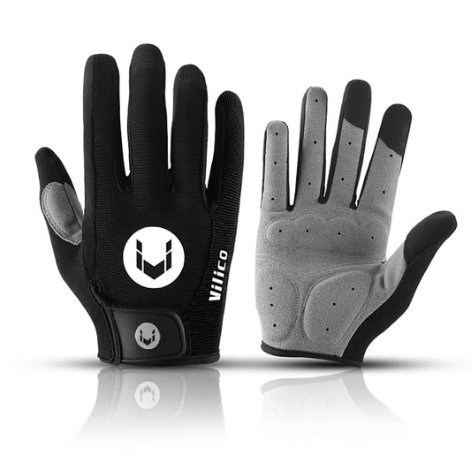 Cycling Full Finger Anti Slip Gloves with Shock Absorption and Breathable Padding