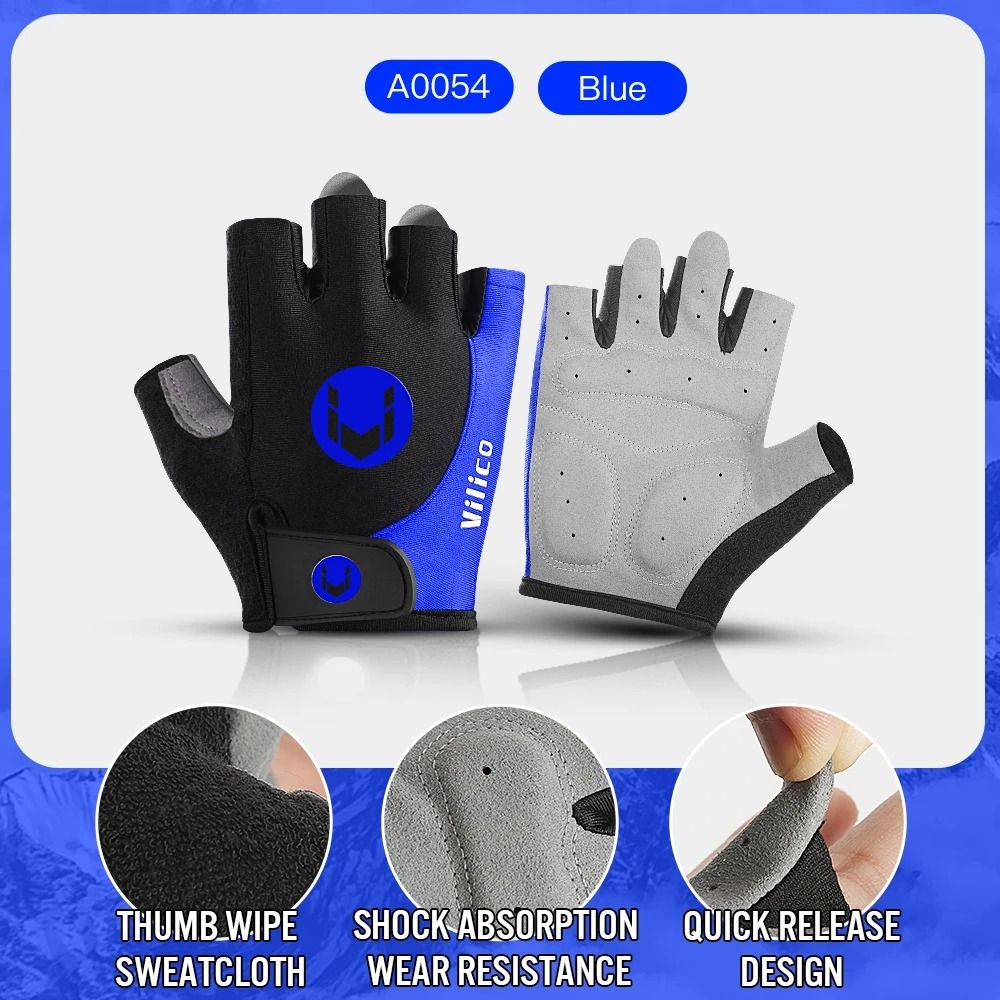 Cycling Full Finger Anti Slip Gloves with Shock Absorption and Breathable Padding