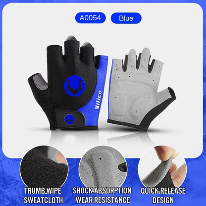 Cycling Full Finger Anti Slip Gloves with Shock Absorption and Breathable Padding