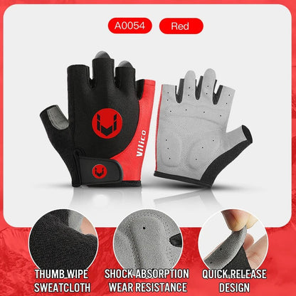Cycling Full Finger Anti Slip Gloves with Shock Absorption and Breathable Padding