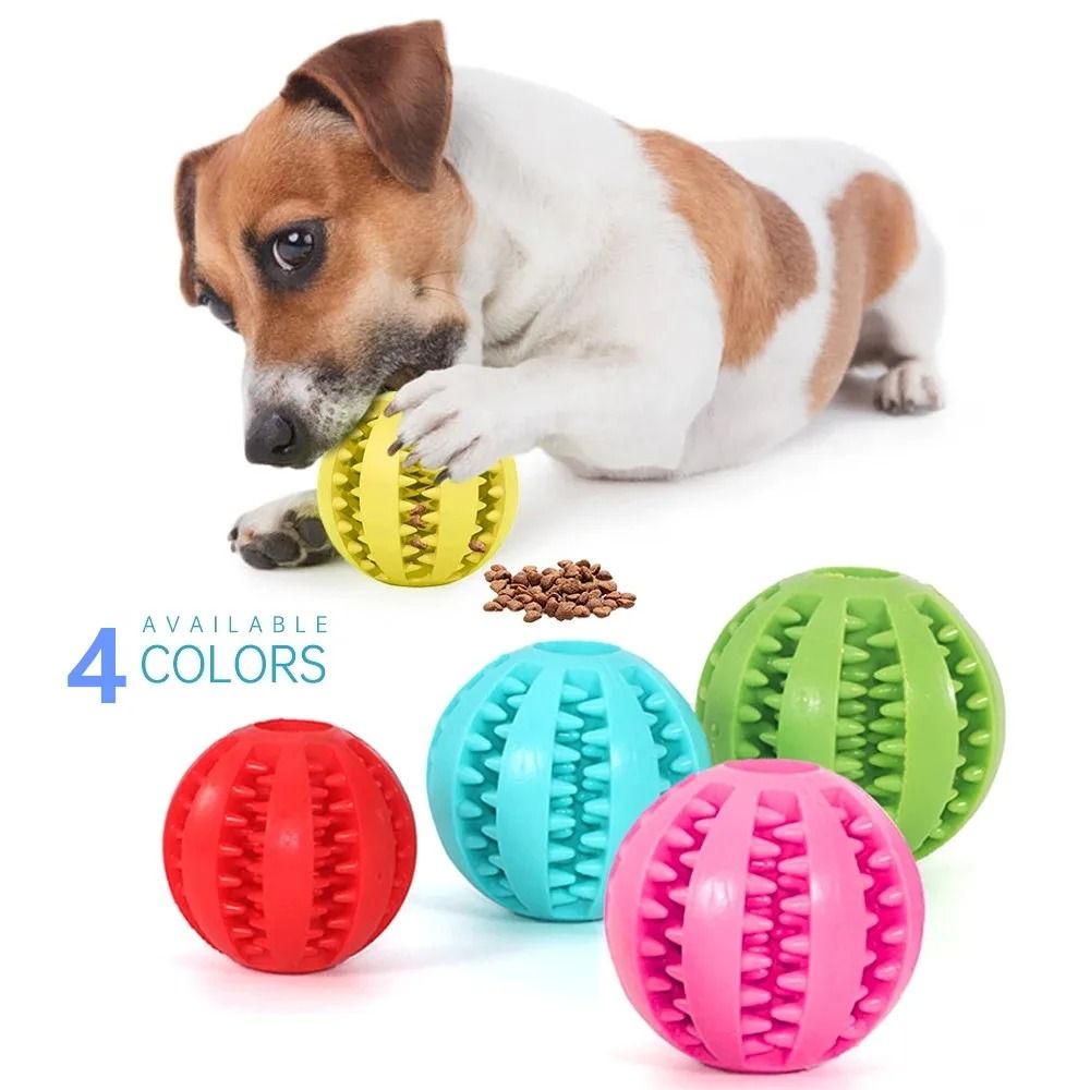 Rubber Dog Ball Toy for Puppy and Large Dogs Tooth Cleaning Chew Ball