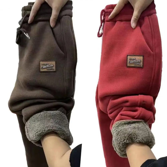 Cozy High Waist Fleece Lined Sweatpants for Women