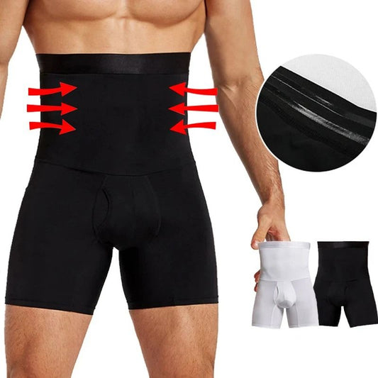 Mens High Waist Tummy Control Compression Shorts