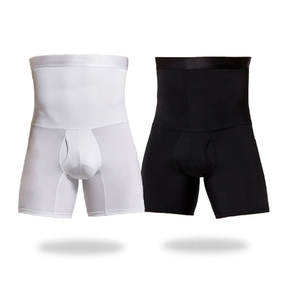 Mens High Waist Tummy Control Compression Shorts