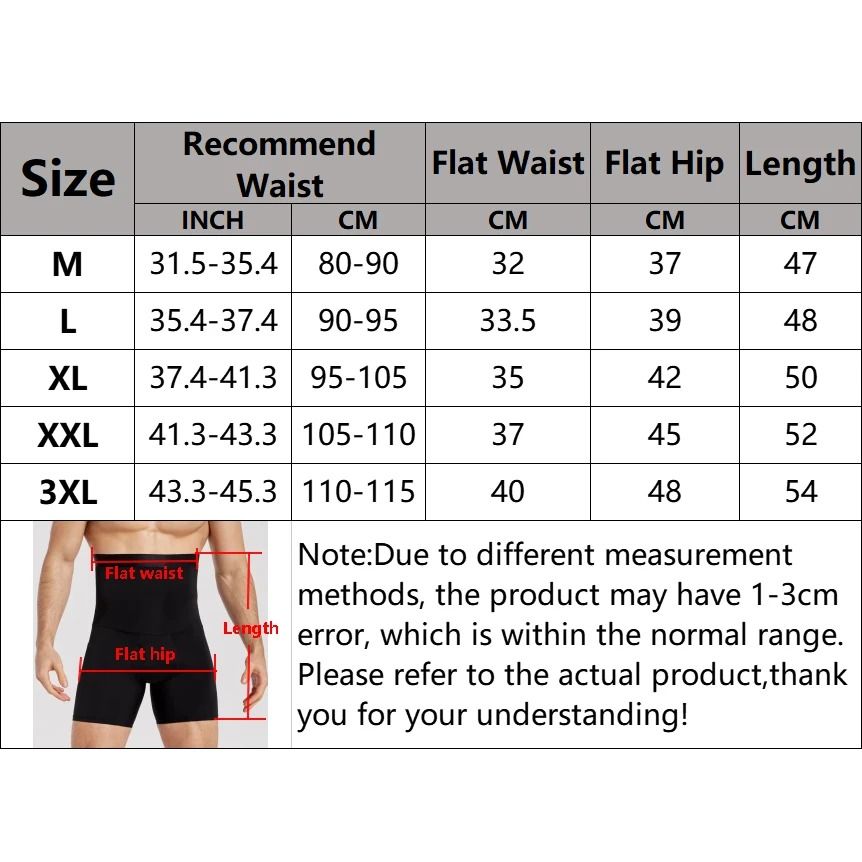 Mens High Waist Tummy Control Compression Shorts