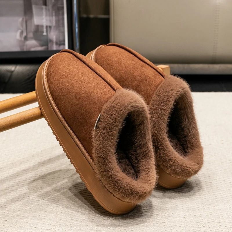 Warm Plush Indoor Slippers with Thick Sole for Men and Women