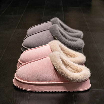Warm Plush Indoor Slippers with Thick Sole for Men and Women