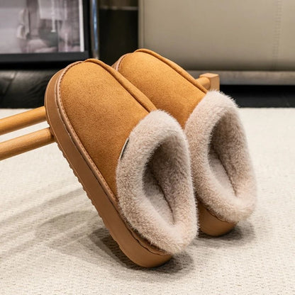 Warm Plush Indoor Slippers with Thick Sole for Men and Women