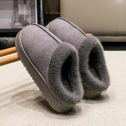 Warm Plush Indoor Slippers with Thick Sole for Men and Women