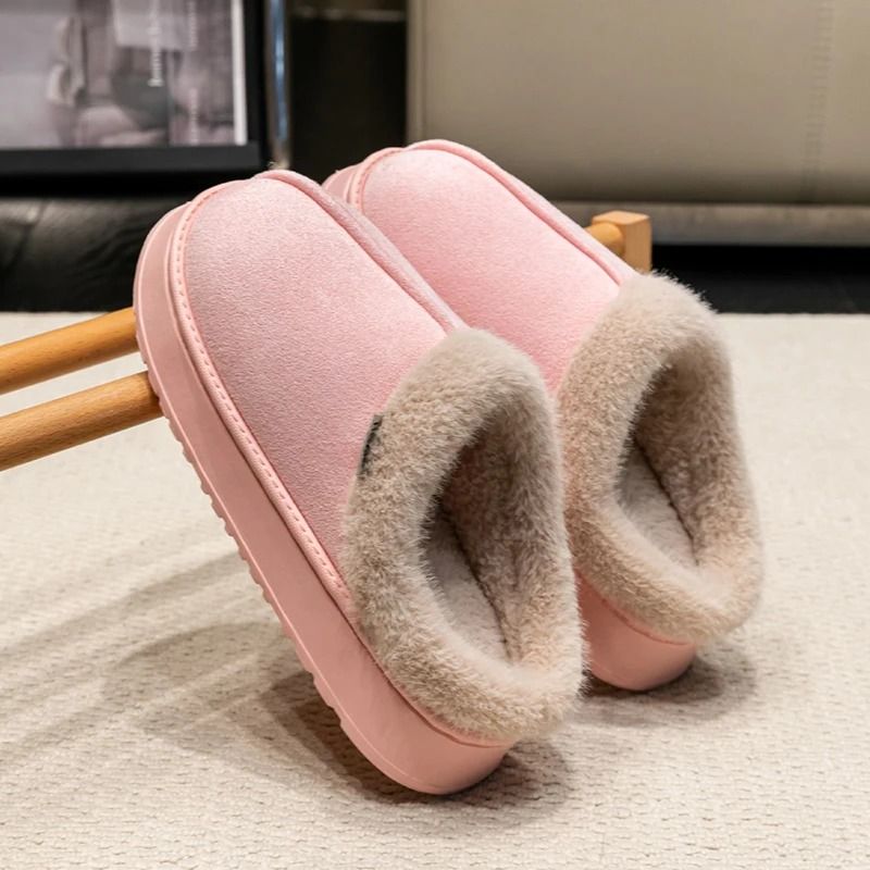 Warm Plush Indoor Slippers with Thick Sole for Men and Women
