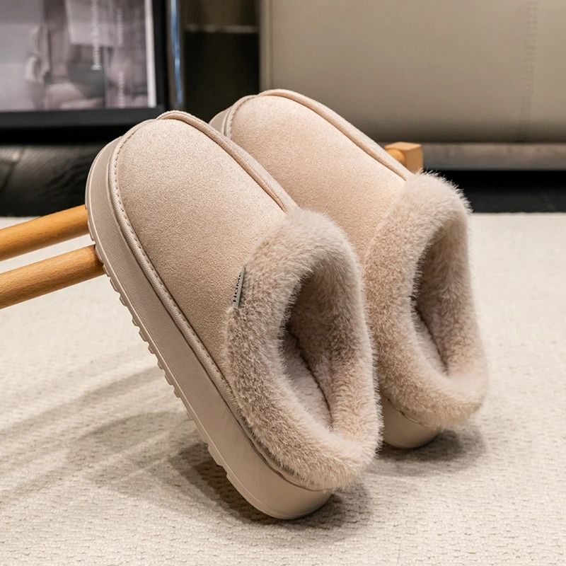 Warm Plush Indoor Slippers with Thick Sole for Men and Women
