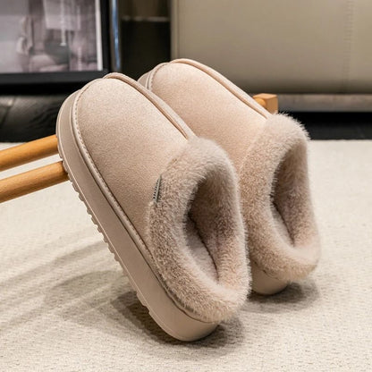 Warm Plush Indoor Slippers with Thick Sole for Men and Women