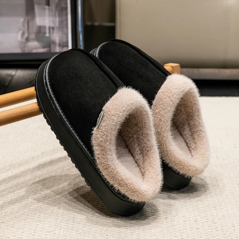 Warm Plush Indoor Slippers with Thick Sole for Men and Women
