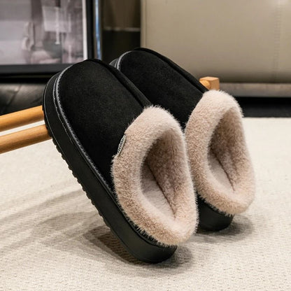 Warm Plush Indoor Slippers with Thick Sole for Men and Women