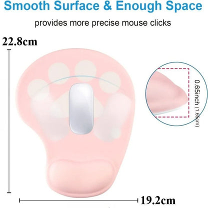 Ergonomic Cat Paw Mouse Pad with Wrist Rest
