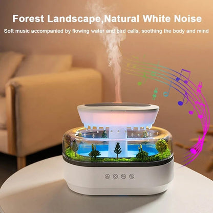 Raindrop Aroma Humidifier with White Noise and Light
