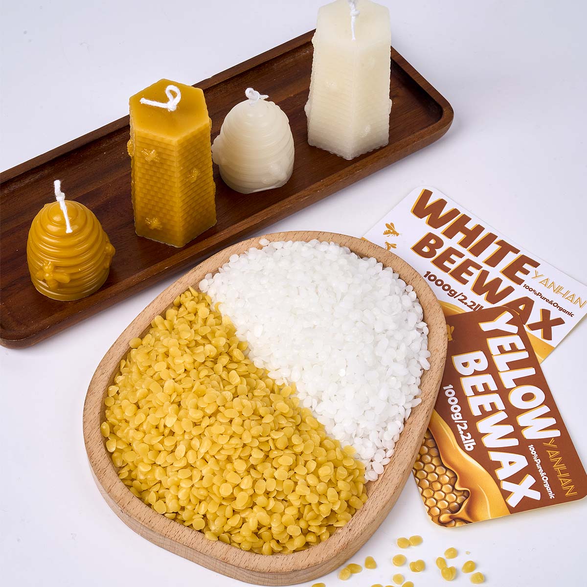Pure Natural Granular Beeswax, DIY Candle Making Supplies, Handmade Scented Wax, Raw Materials for Craft