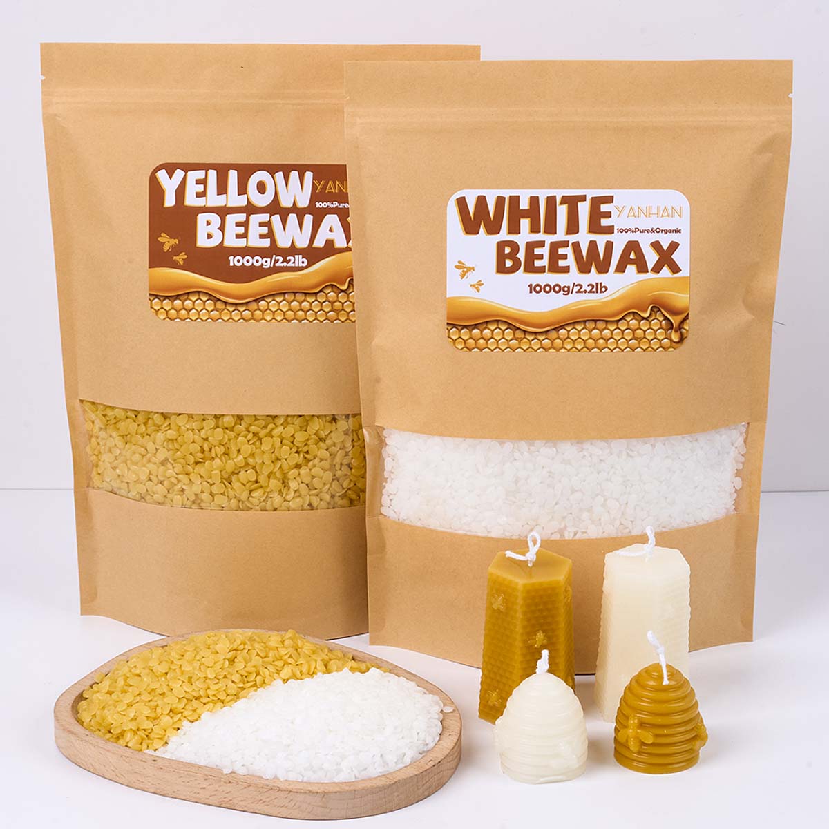 Pure Natural Granular Beeswax, DIY Candle Making Supplies, Handmade Scented Wax, Raw Materials for Craft