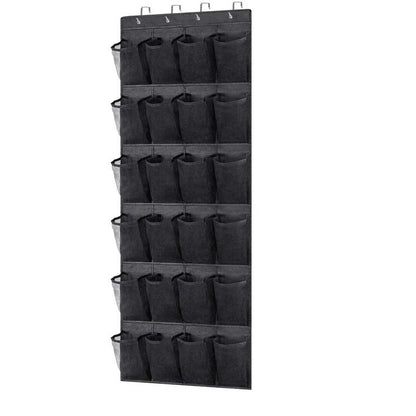 Over the Door Hanging Shoe Organizer with 24 Large Mesh Pockets