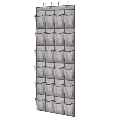 Over the Door Hanging Shoe Organizer with 24 Large Mesh Pockets