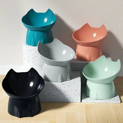 Elevated Cat Feeding Bowl with Tilted Design