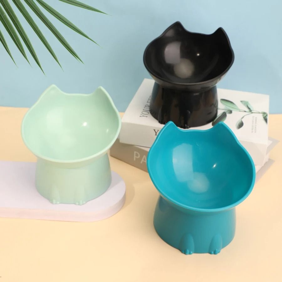 Elevated Cat Feeding Bowl with Tilted Design