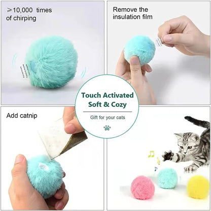 Interactive Electric Cat Toy Ball with Catnip and Sound