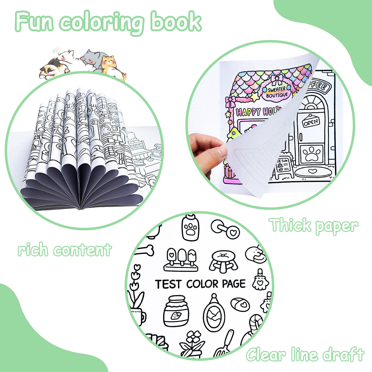 Cozy Home Coloring Book for Kids and Adults, Relaxing Art Therapy with Cute Little Corner Shop Drawings