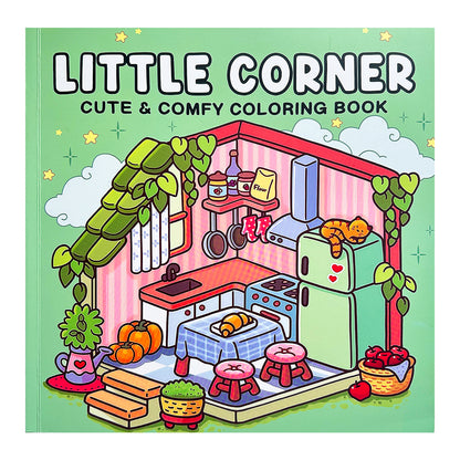 Cozy Home Coloring Book for Kids and Adults, Relaxing Art Therapy with Cute Little Corner Shop Drawings