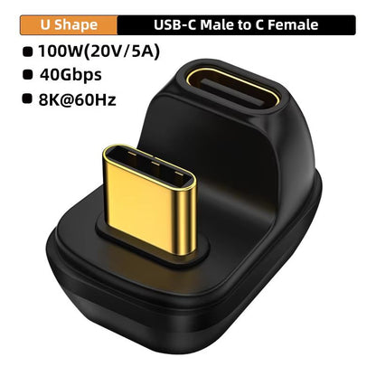 USB4.0 40Gbps 90° Type-C Adapter – 100W Fast Charging & Data Converter for MacBook