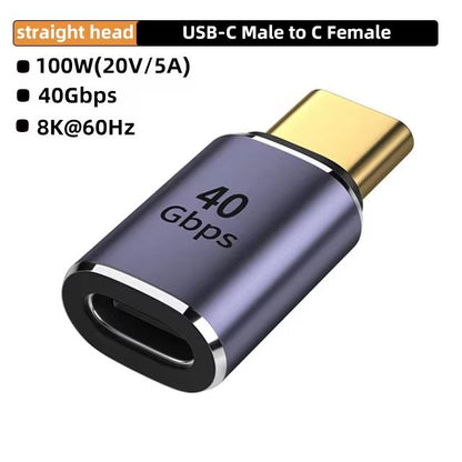 USB4.0 40Gbps 90° Type-C Adapter – 100W Fast Charging & Data Converter for MacBook