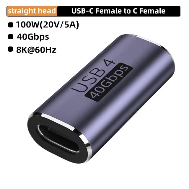 USB4.0 40Gbps 90° Type-C Adapter – 100W Fast Charging & Data Converter for MacBook