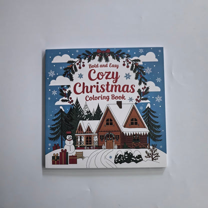 Cozy Christmas Coloring Book, Bold and Easy Designs for Adults and Teens, Perfect English Version Holiday Gift