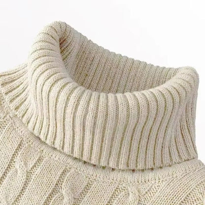 Men's Turtleneck Sweater – Casual Rollneck Knitted Wool Jumper for Warmth
