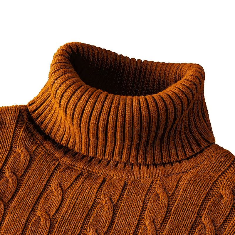 Men's Turtleneck Sweater – Casual Rollneck Knitted Wool Jumper for Warmth