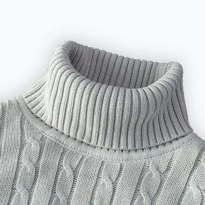 Men's Turtleneck Sweater – Casual Rollneck Knitted Wool Jumper for Warmth