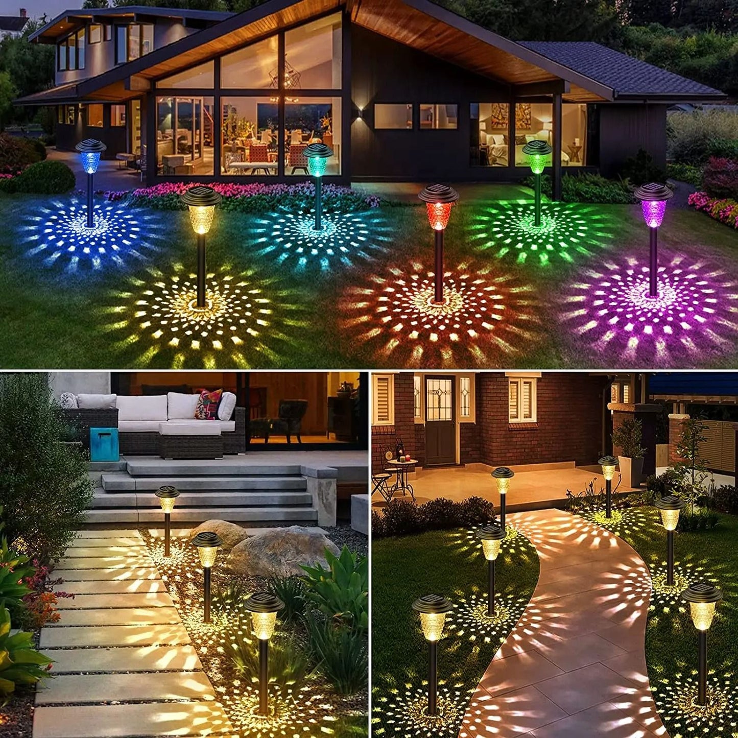 Outdoor Solar Pathway Lights with Color Changing LED