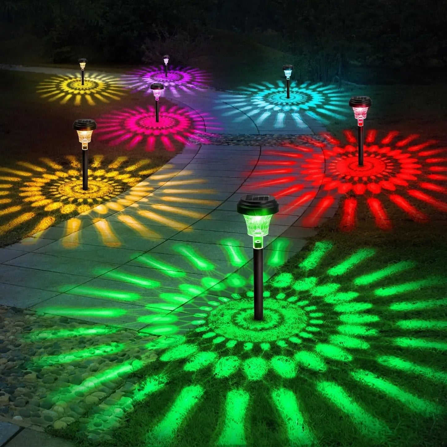 Outdoor Solar Pathway Lights with Color Changing LED