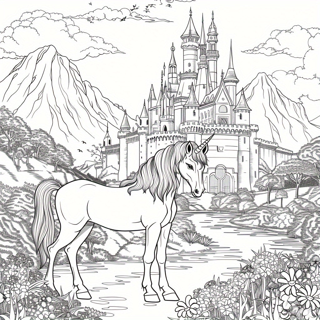 Artistry Floral Castle Coloring Book, for Stress Reduction and Soothing Stress Relief, A Creative Colouring Gift