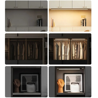 USB Rechargeable LED Bar Light, with Motion Sensor, for Kitchen Cabinet, Wardrobe, and Closet Lighting