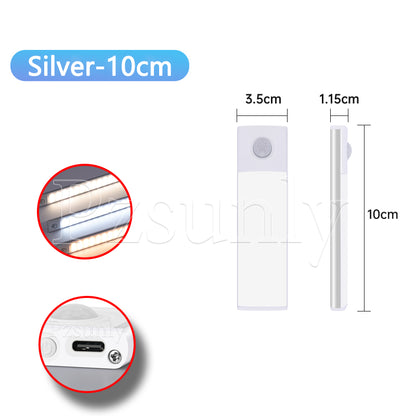 USB Rechargeable LED Bar Light, with Motion Sensor, for Kitchen Cabinet, Wardrobe, and Closet Lighting