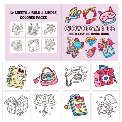 Girl Moment Unpack Coloring Book, Freehand Coloring Set, Cute Healing Diy Painting