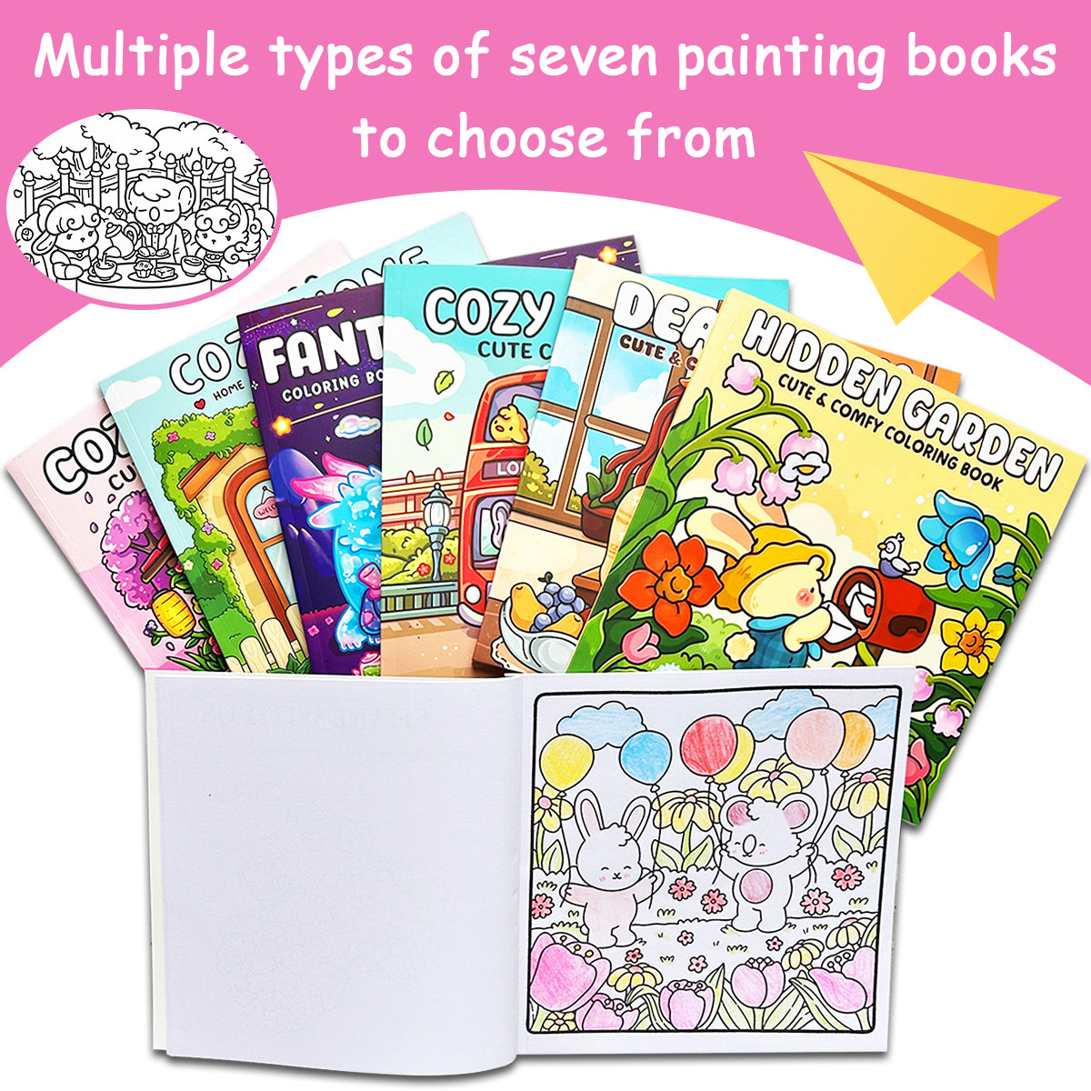 A Collection of Best Selling Adult Coloring Books, Covering Diverse Themes for Stress Relief