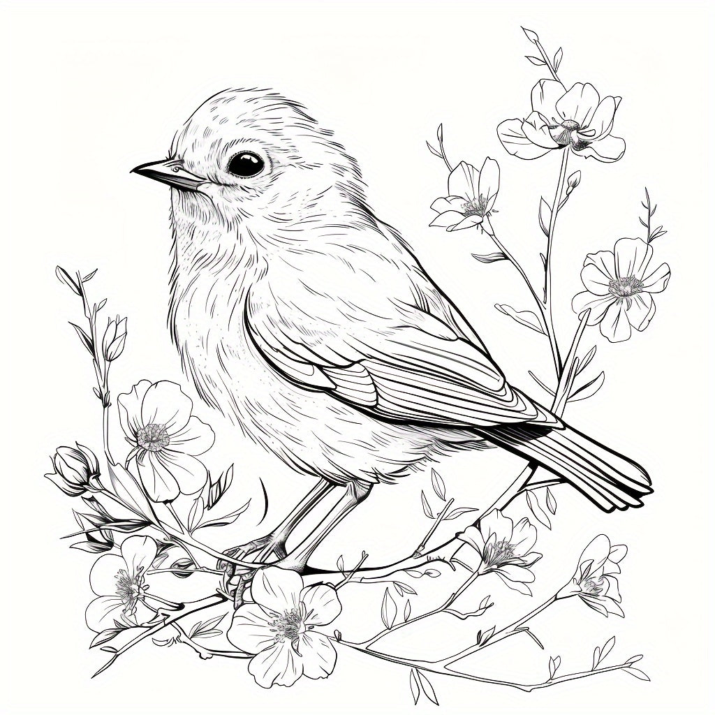 Charming Birds World Coloring Book, for Soothing Stress and Relaxation, a Stress Reduction Colouring Book for Gifting