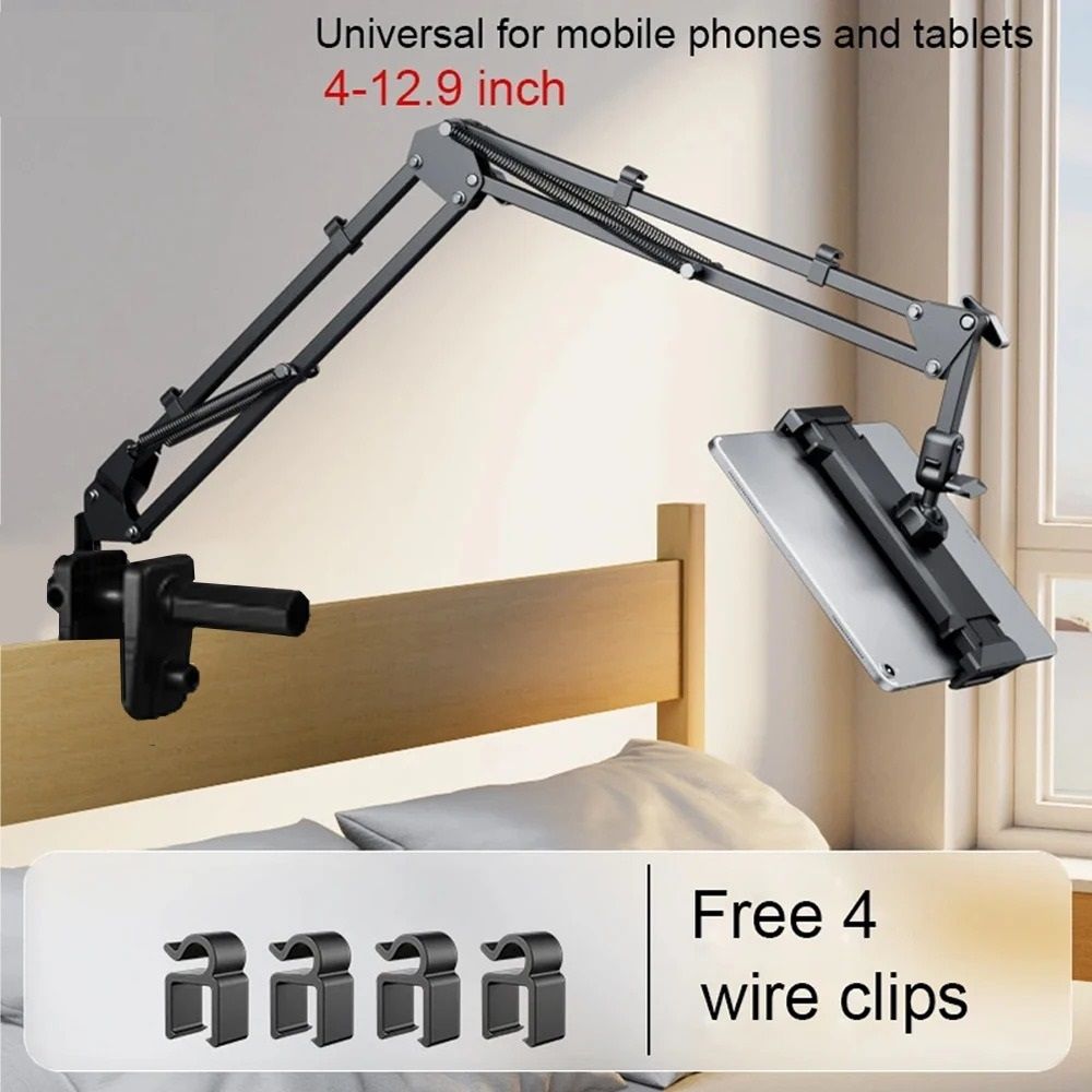 Adjustable Tablet Holder with 360 Degree Rotating Arm for Bed and Desk